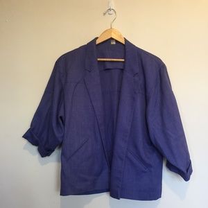 Boxy Linen Cropped Blazer